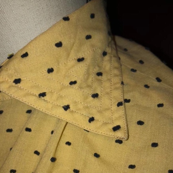 Vintage black and yellow polka dot button down - Picture 3 of 4